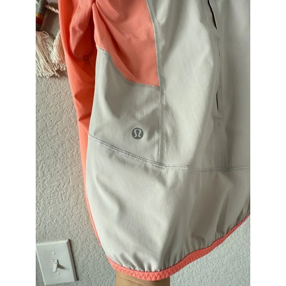 Lululemon Run Stash & Dash Half Zip Pullover Reflective Loose Fit Pop Orange 4